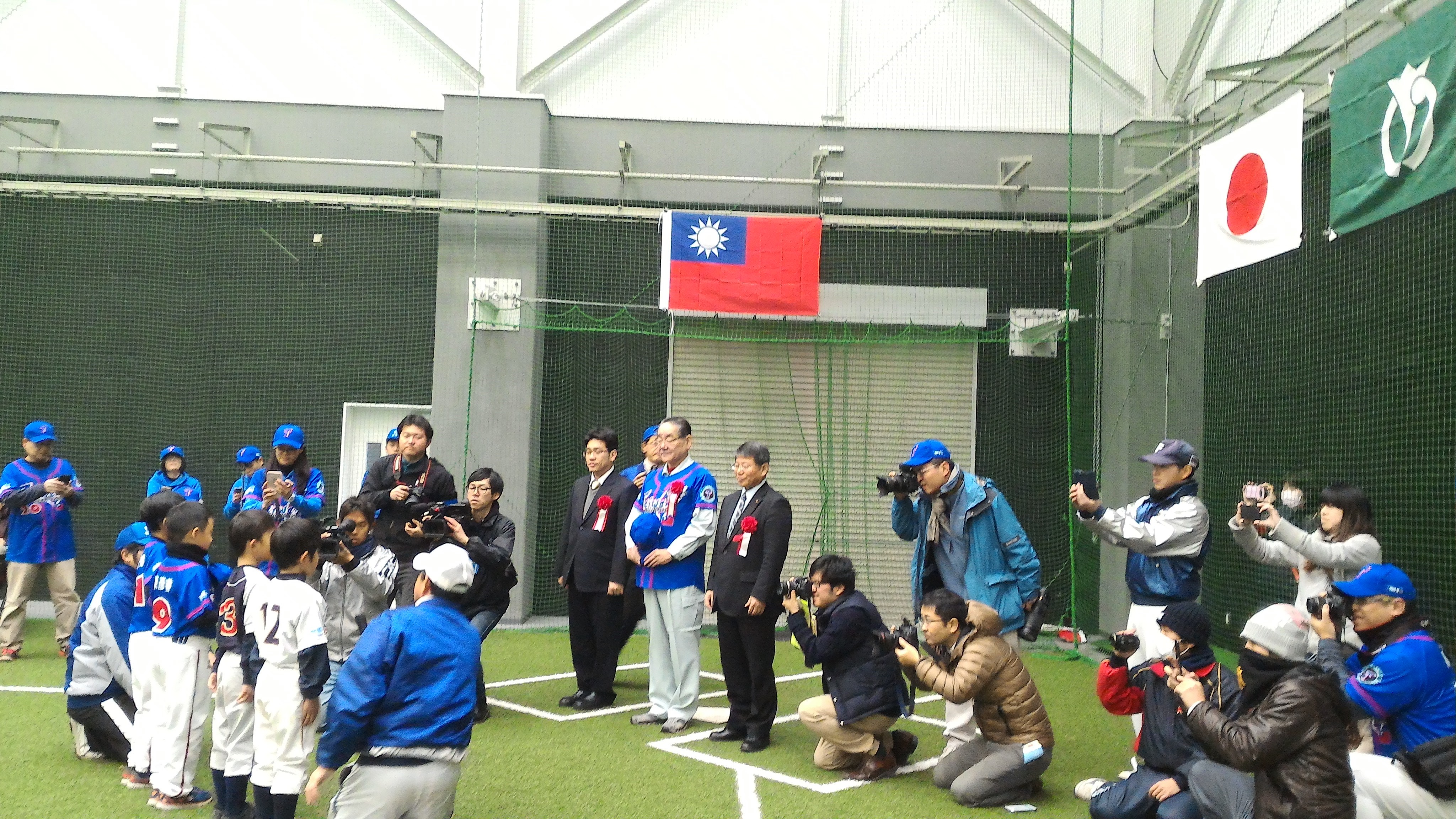 A Taiwan Young Children Baseball League group attends the 2018 Taiwan Japan Children’s Baseball Interaction Convention in Anan City in Tokushima County