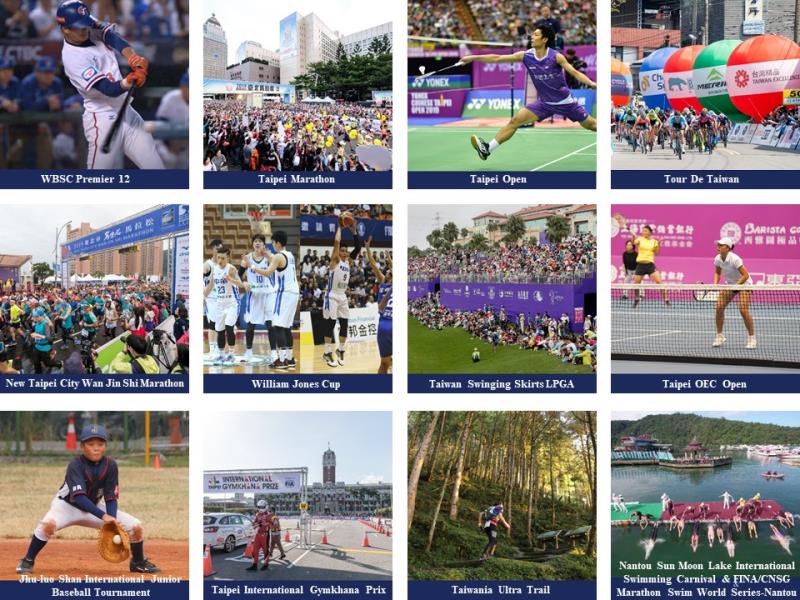 12 Selected Taiwan International Sports Events