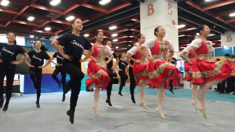 Second year dance students at ZZHS giving a wonderful Russian folk dance performance at the 2020 Taipei City Education Fair