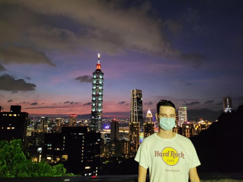 Austrian master’s degree exchange student, Tristan Kempf, in Taipei.