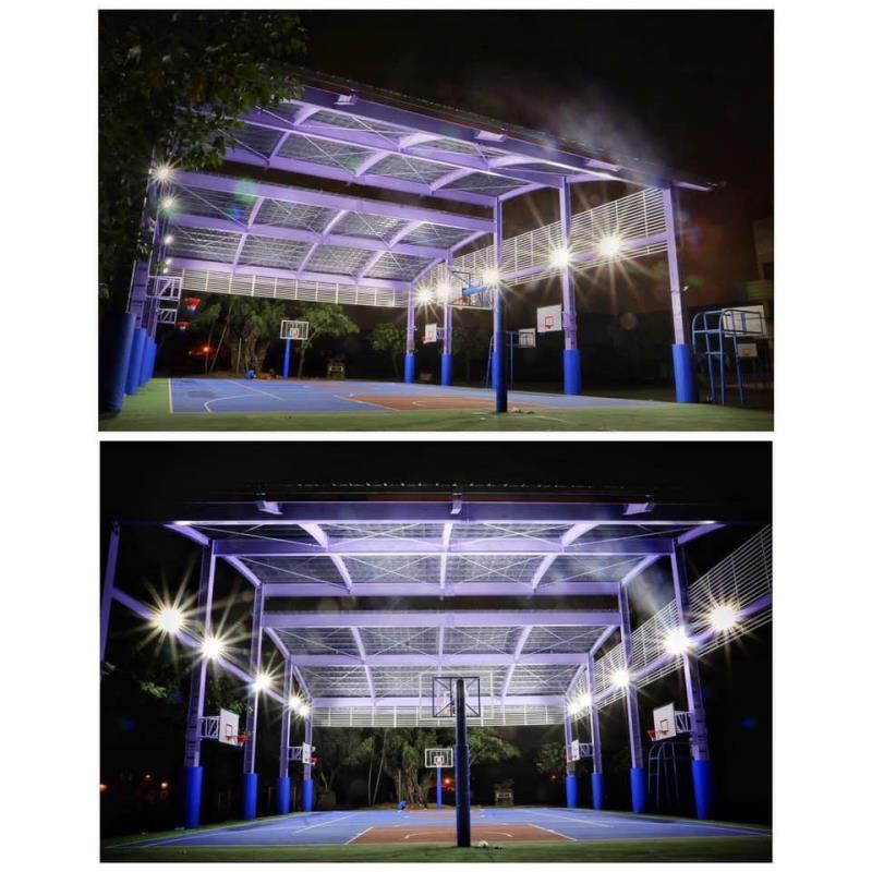Nighttime lighting at An-nan Junior High School semi-outdoor court
